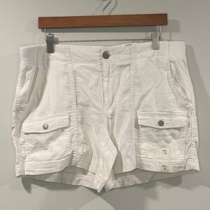 Sonoma Women's White Mid Rise Cargo Shorts New With Tags Size 16